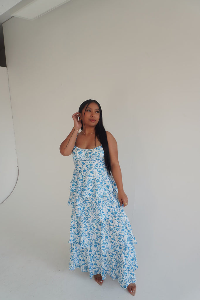 Blue Floral Maxi Dress