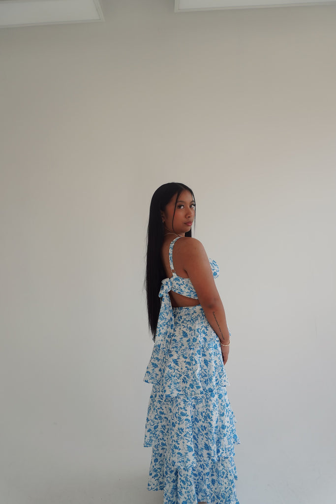 Blue Floral Maxi Dress