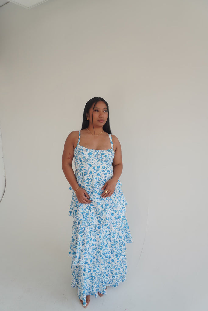 Blue Floral Maxi Dress