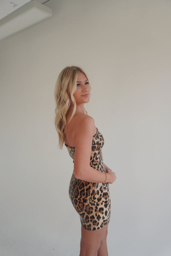 Sequin Cheetah Dress