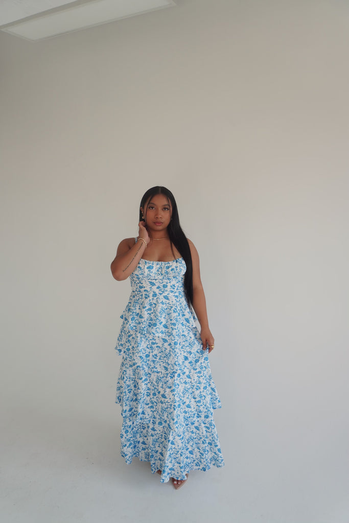 Blue Floral Maxi Dress