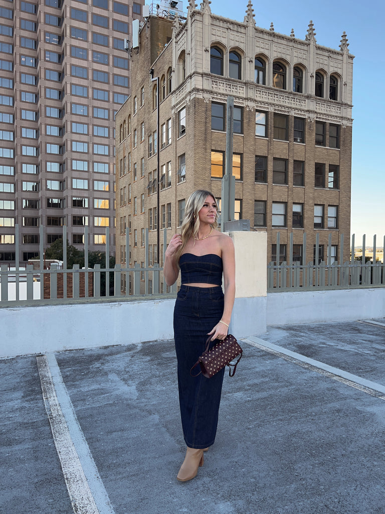 Denim Midi Skirt